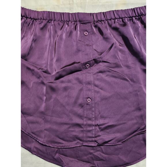 By Stacy London Addable Shirt Skirt sz XL Mini Silky Touch Purple Faux Button - Picture 4 of 7